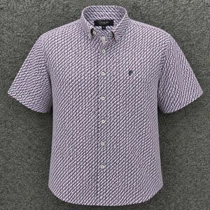 Fernando Pena Platinum Men’s XL Shirt Geometric Print Short Sleeve Button Down